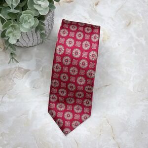 NWOT Bonobos Men's Silk Tie Geometric Pink‎ Green 3" - 59"